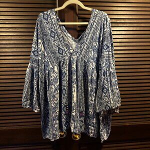 3x Boho Arula/A Beautiful Soul Blouse - Blue and White